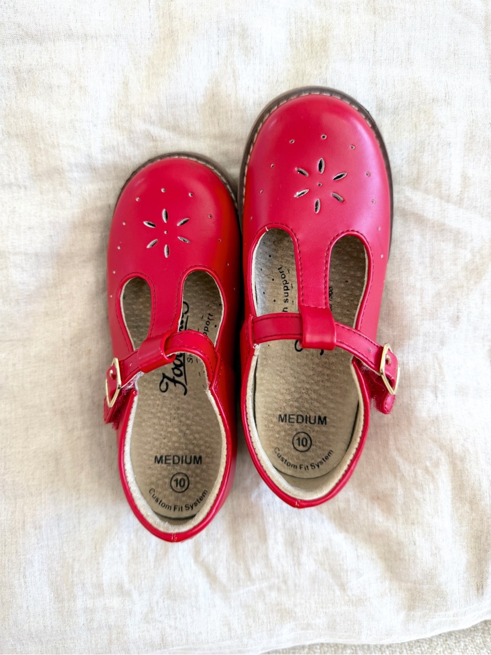 FootMates Red T-Strap Mary Jane Shoes for Kids